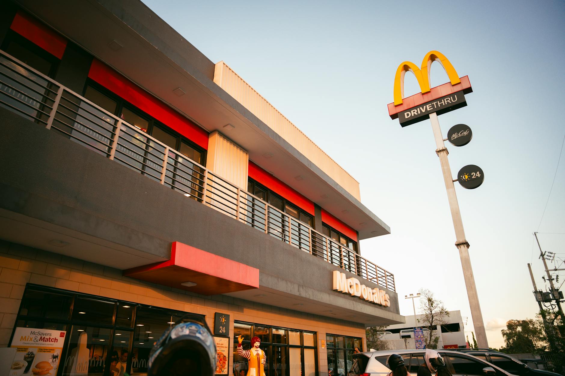 building and billboard of mcdonalds restaurant