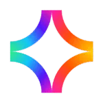 Logo Centraverse, berbentuk seperti kilauan bintang dengan warna pelangi